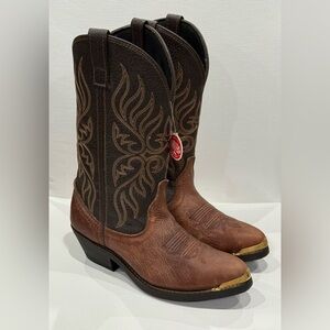 Laredo Lea Vamp Fox Western Brown Leather Boots  Gold Tip 5752 Women's Size 7 M